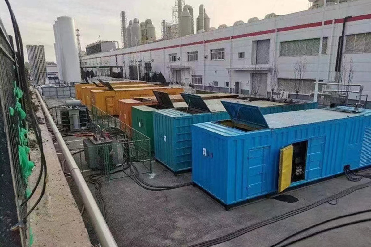 元宝发电机租赁施工现场